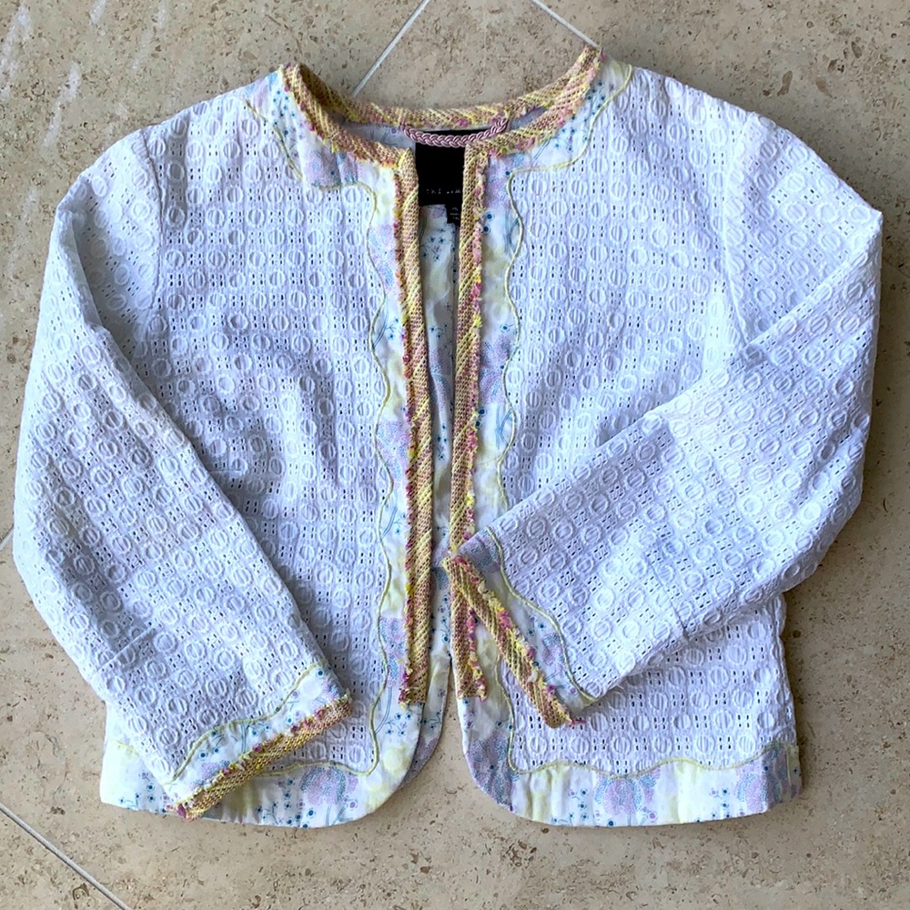 The Eyelet white jacket /blazer women size XS